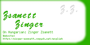 zsanett zinger business card